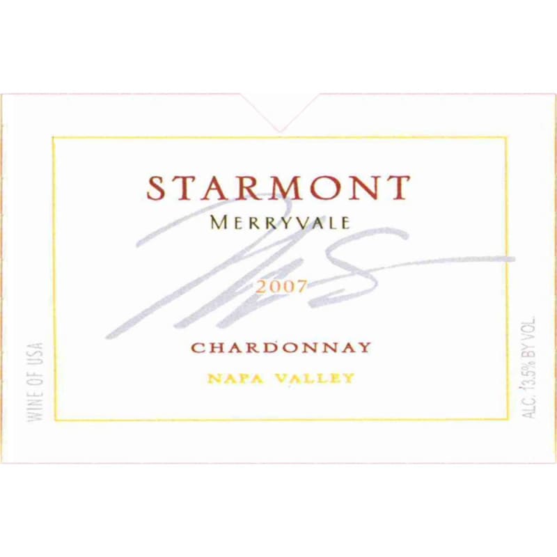 Starmont Chardonnay (375ML half-bottle) 2007 Front Label