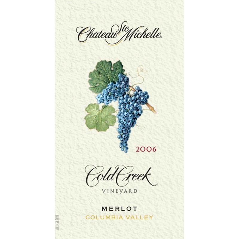 Chateau Ste. Michelle Cold Creek Vineyard Merlot 2006 Front Label