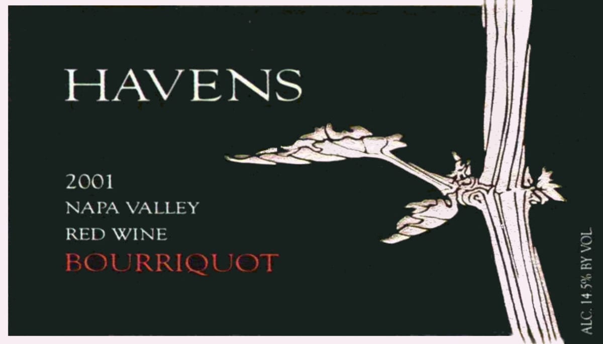 Havens Bourriquot Red 2001 Front Label