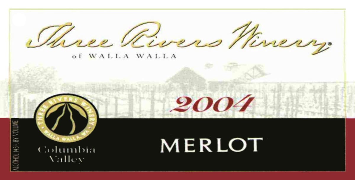 Three Rivers Columbia Valley Merlot 2004 Front Label