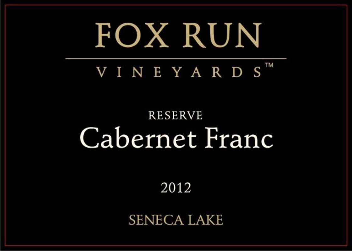 Fox Run Vineyards Reserve Cabernet Franc 2012 Front Label