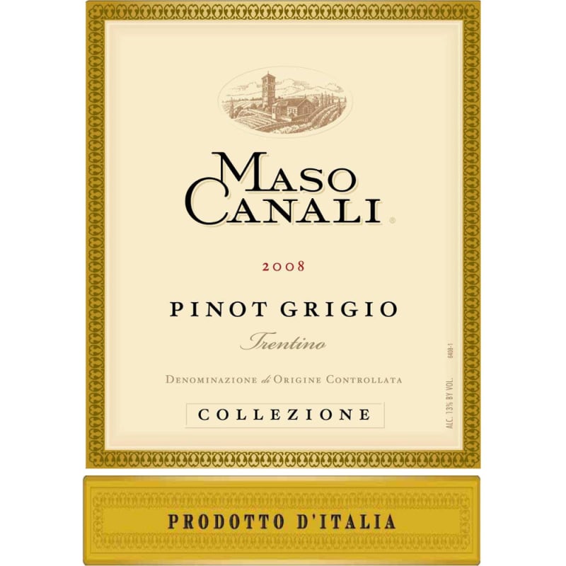 Maso Canali Pinot Grigio 2008 Front Label