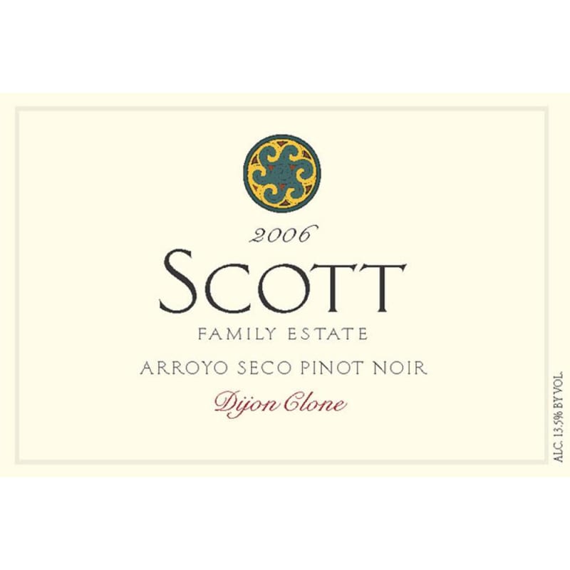 Scott Family Estate Arroyo Seco Pinot Noir 2006 Front Label