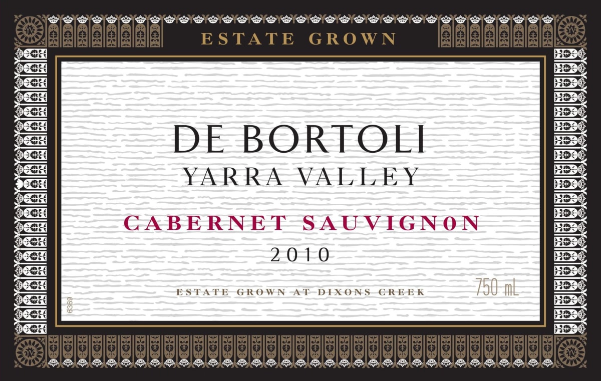 De Bortoli Estate Grown Cabernet Sauvignon 2010 Front Label