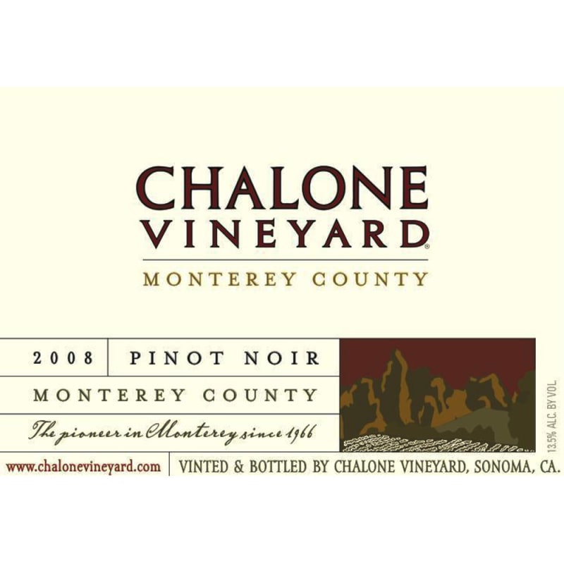 Chalone Monterey County Pinot Noir 2008 Front Label
