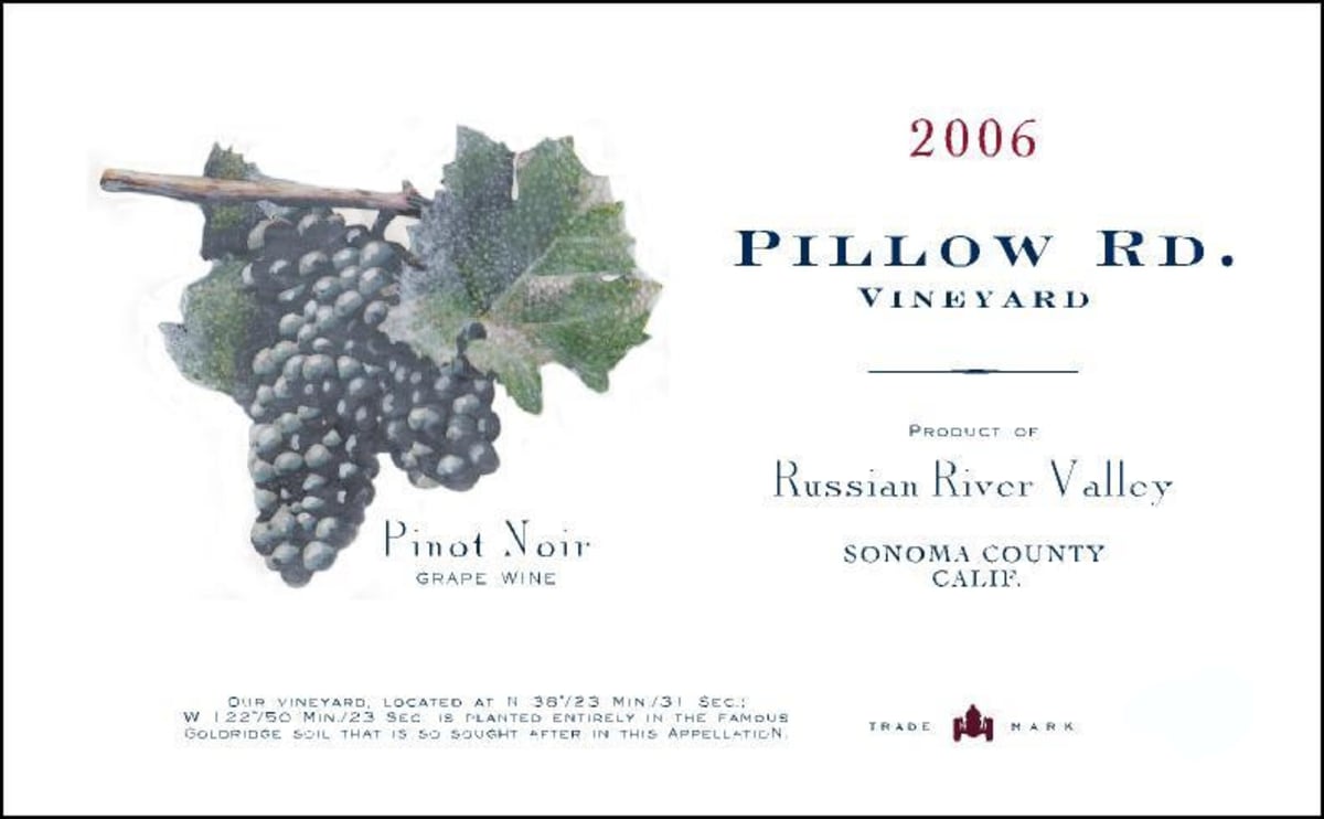 Pillow Rd. Pinot Noir 2006 Front Label