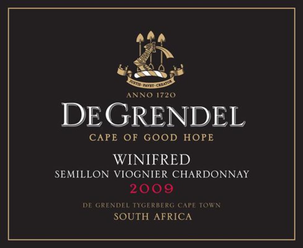 De Grendel Winifred 2009 Front Label
