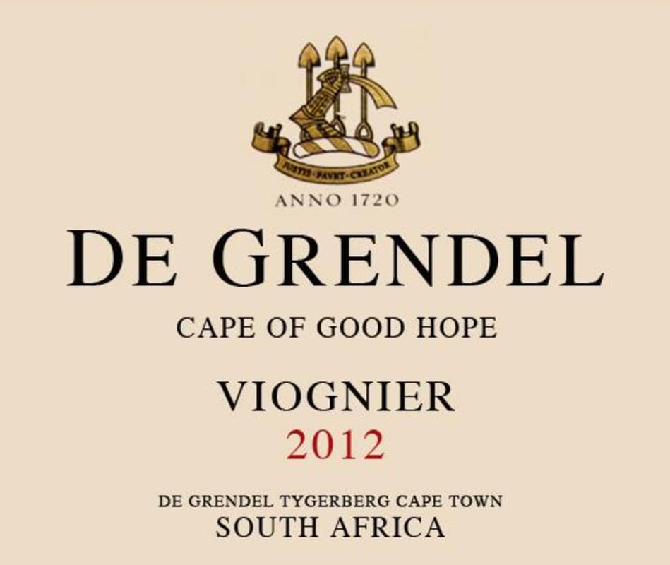 De Grendel Viognier 2012 Front Label