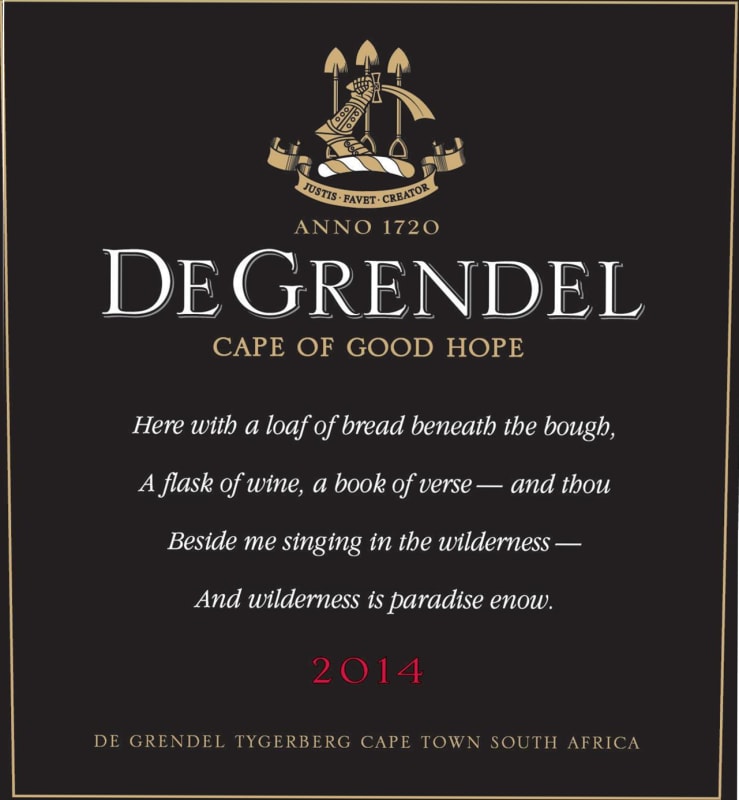 De Grendel Rubaiyat 2014 Front Label