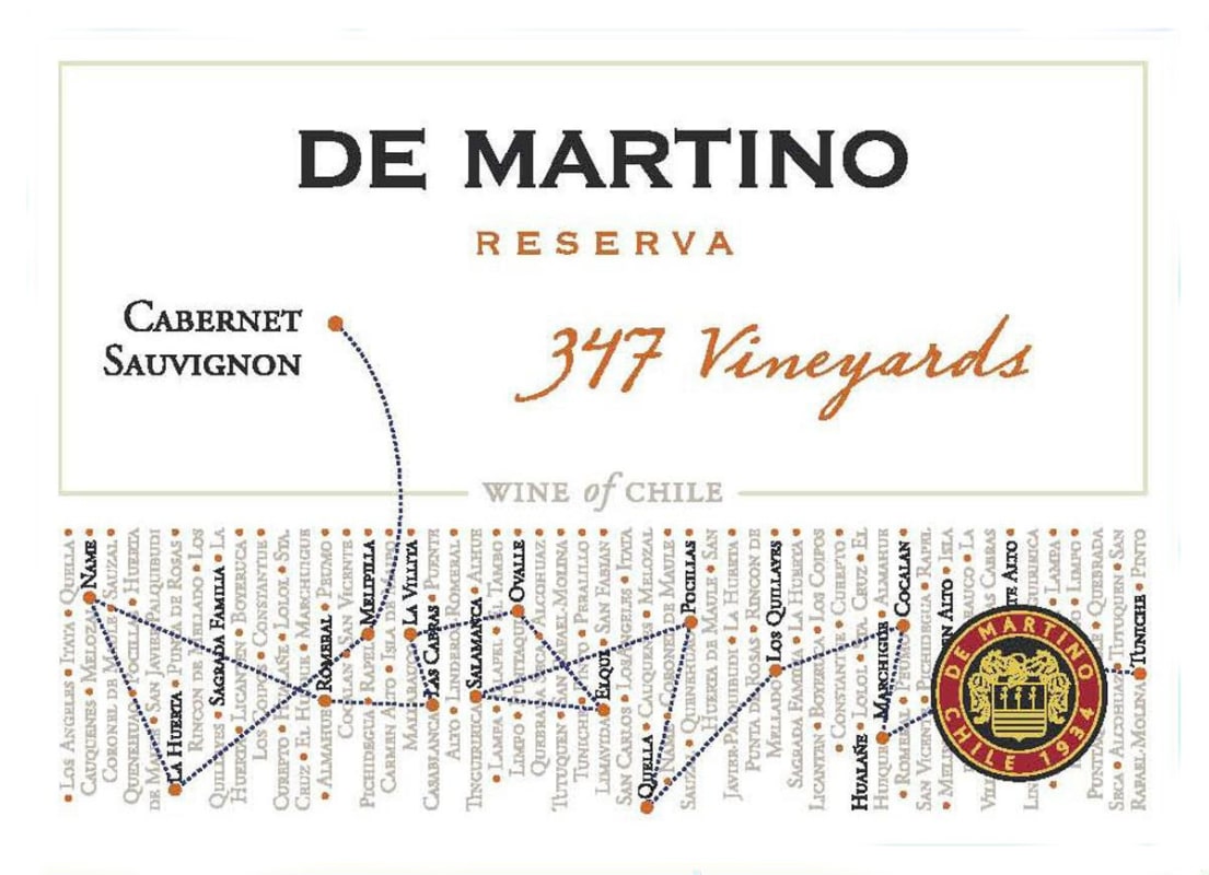 De Martino 347 Vineyards Reserva Cabernet Sauvignon 2011 Front Label