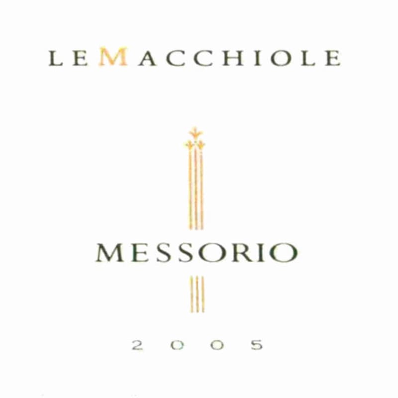 Le Macchiole Messorio 2005 Front Label