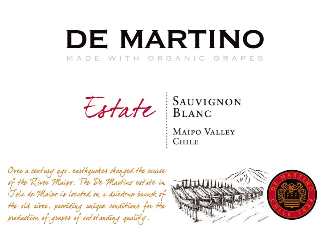 De Martino Estate Sauvignon Blanc 2014 Front Label