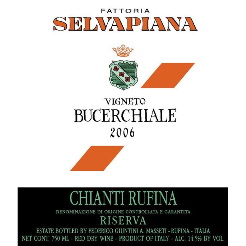 Selvapiana Chianti Rufina Riserva Bucerchiale 2006 Front Label