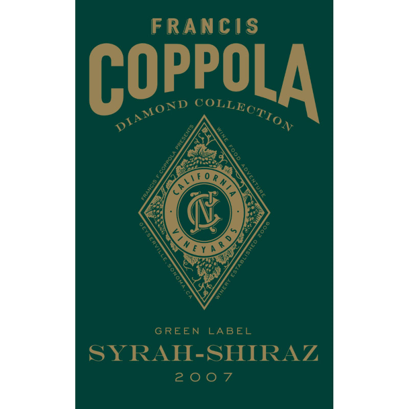 Francis Ford Coppola Diamond Collection Syrah-Shiraz 2007 Front Label