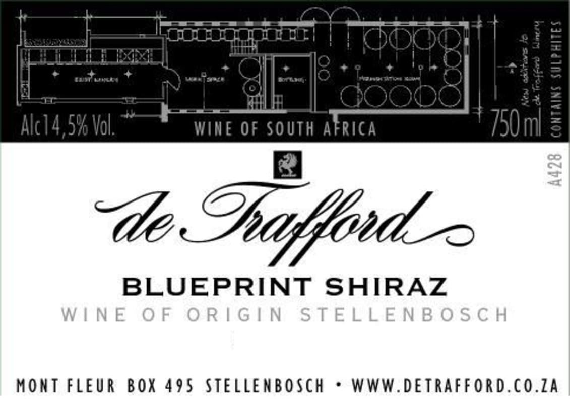 de Trafford Blueprint Shiraz 2007 Front Label