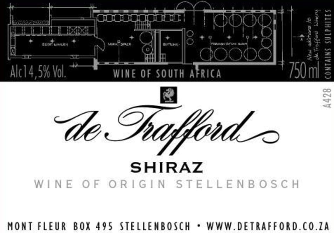 de Trafford 393 Shiraz 2006 Front Label