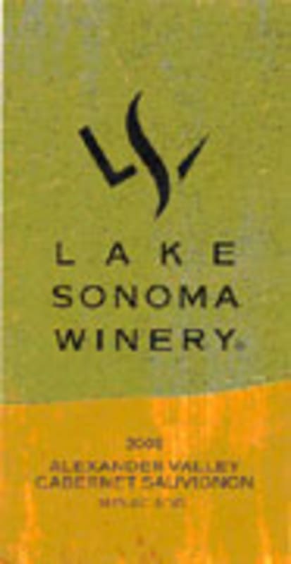 Lake Sonoma Winery Alexander Valley Cabernet Sauvignon 2006 Front Label
