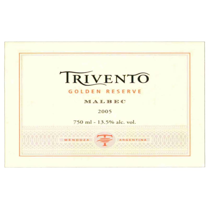 Trivento Golden Reserve Malbec 2005 Front Label