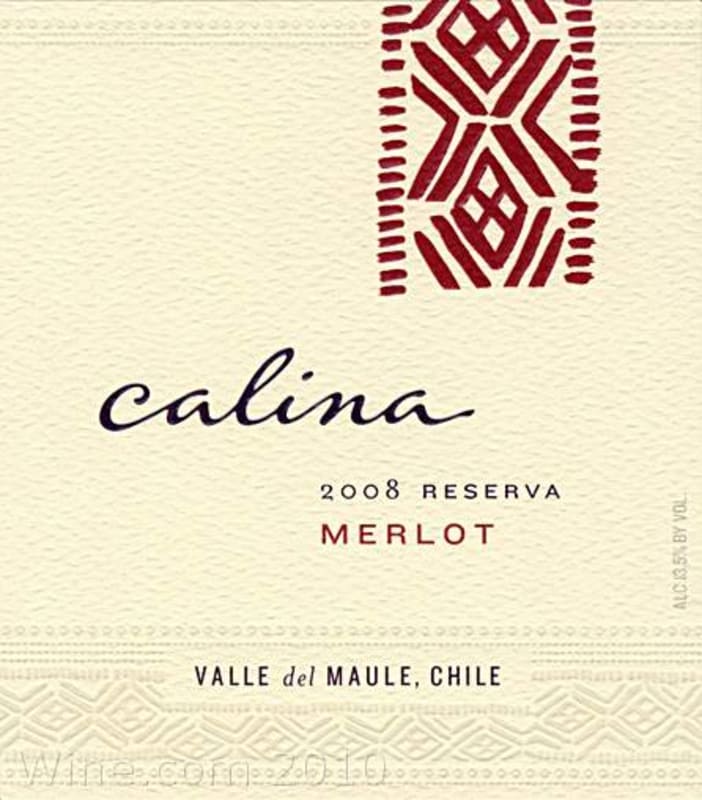 Calina Reserva Merlot 2008 Front Label