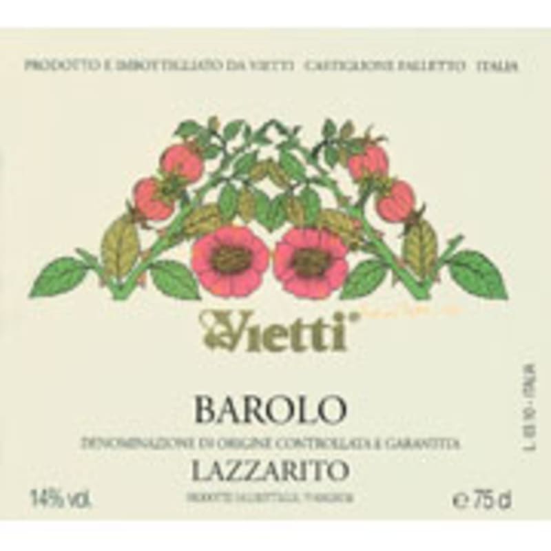 Vietti Barolo Lazzarito 2003 Front Label