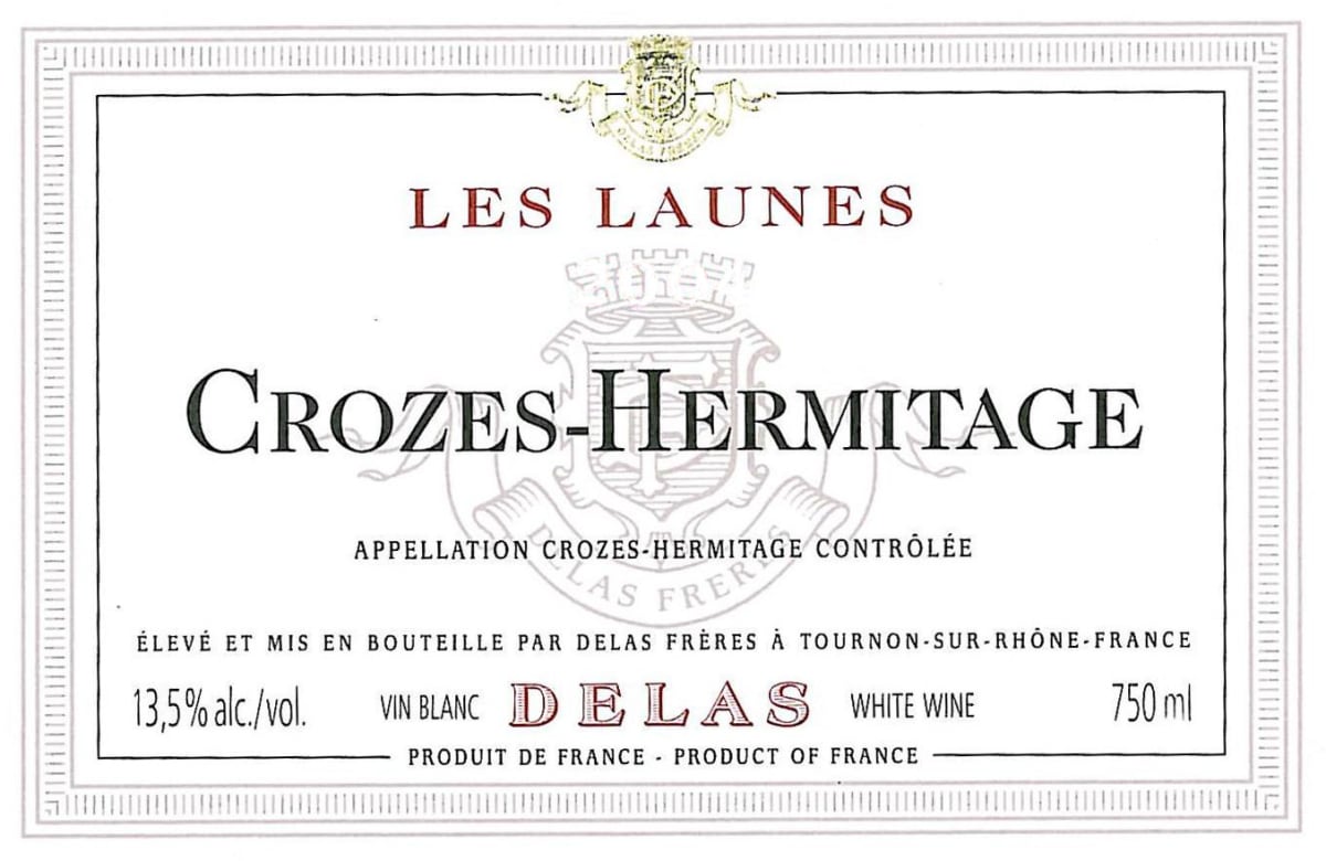 Delas Crozes Hermitage Les Launes Blanc 2014 Front Label