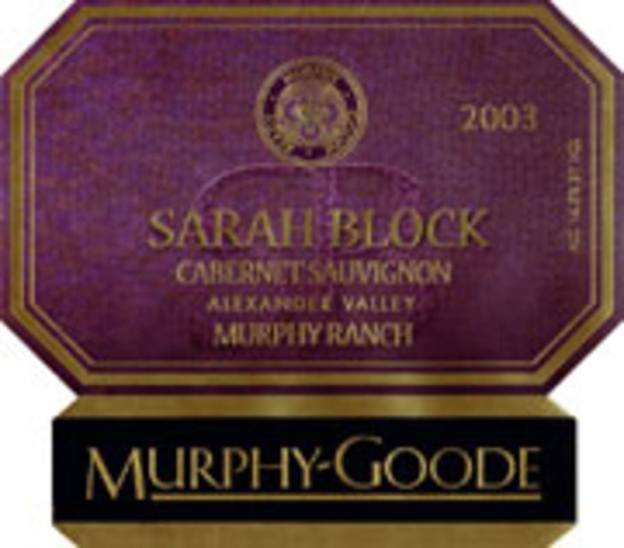 Murphy-Goode Sarah Block Cabernet Sauvignon 2003 Front Label