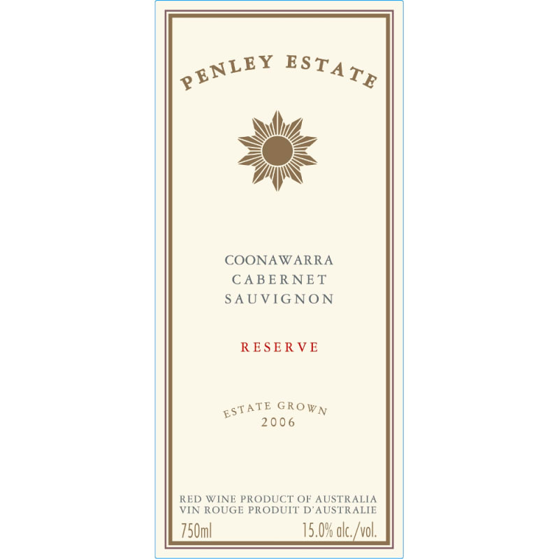 Penley Reserve Cabernet Sauvignon 2006 Front Label