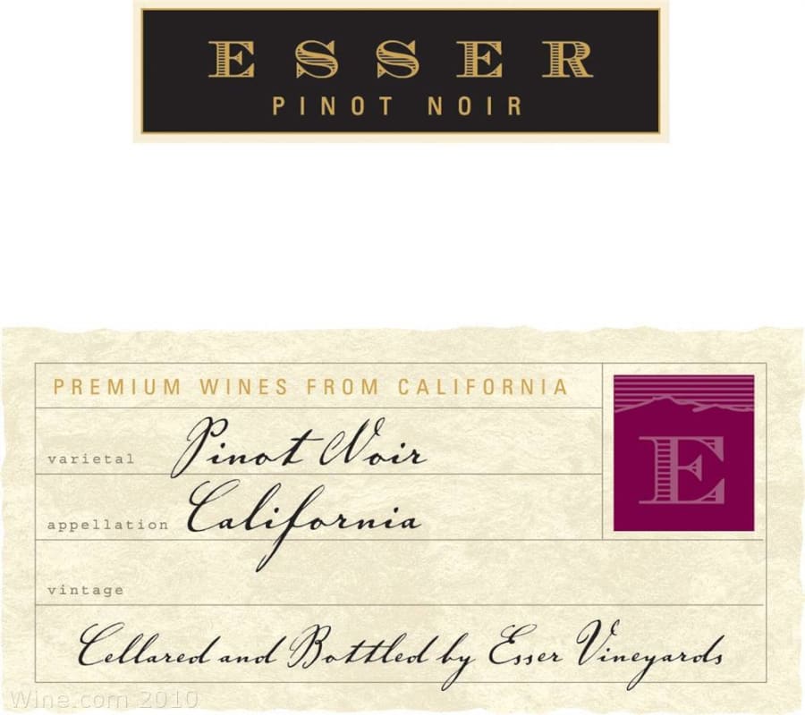 Esser Vineyards Pinot Noir 2008 Front Label