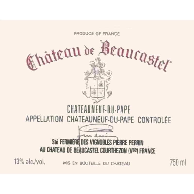 Chateau de Beaucastel Chateauneuf-du-Pape Blanc 2006 Front Label