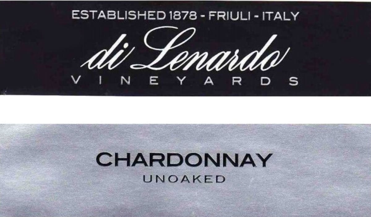 Di Lenardo Unoaked Chardonnay 2010 Front Label