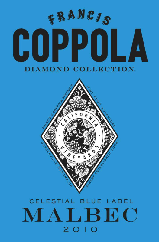 Francis Ford Coppola Diamond Collection Celestial Malbec 2010 Front Label