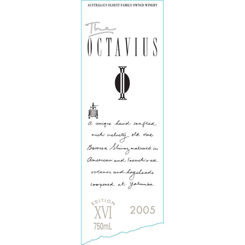Yalumba The Octavius Old Vine Shiraz 2005 Front Label