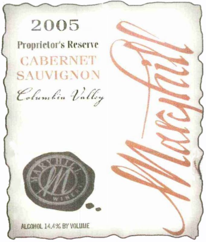Maryhill Proprietor's Reserve Cabernet Sauvignon 2005 Front Label