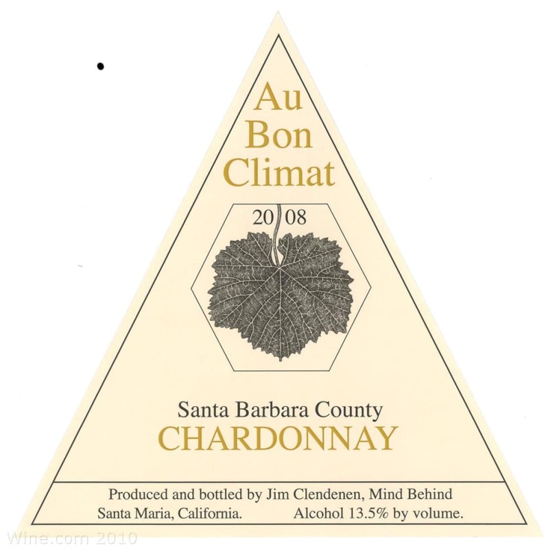 Au Bon Climat Santa Barbara Chardonnay 2008 Front Label