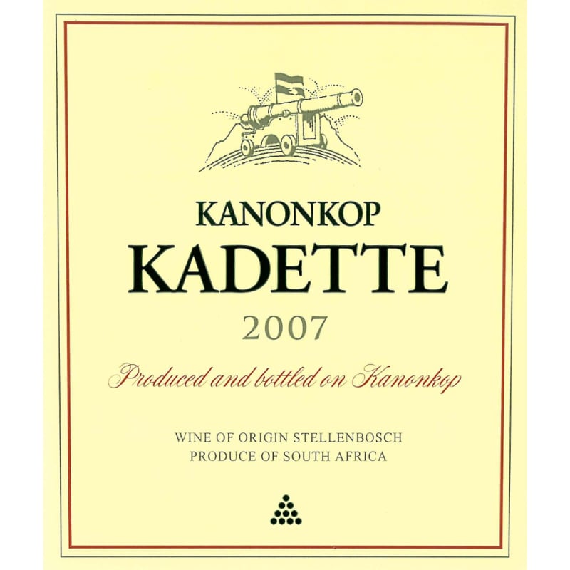 Kanonkop Kadette Cape Blend 2007 Front Label
