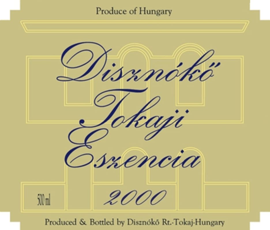Disznoko Tokaji Eszencia 2000 Front Label