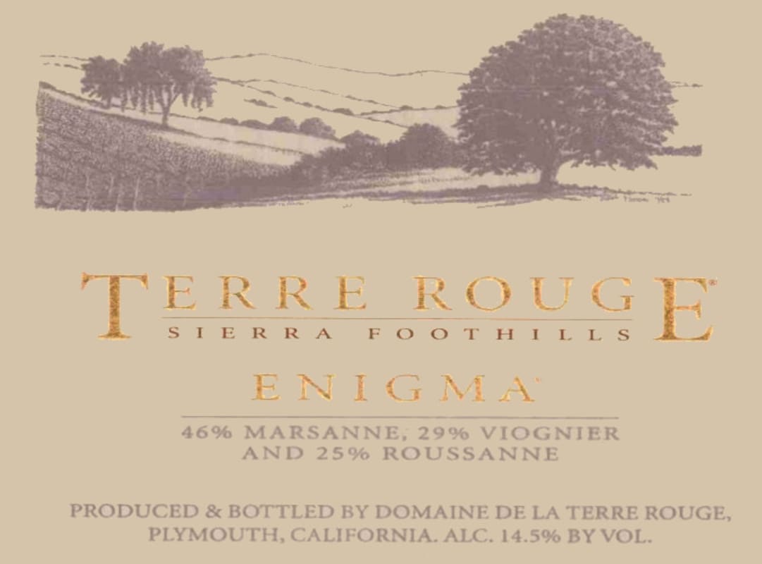 Terre Rouge Enigma 2002 Front Label
