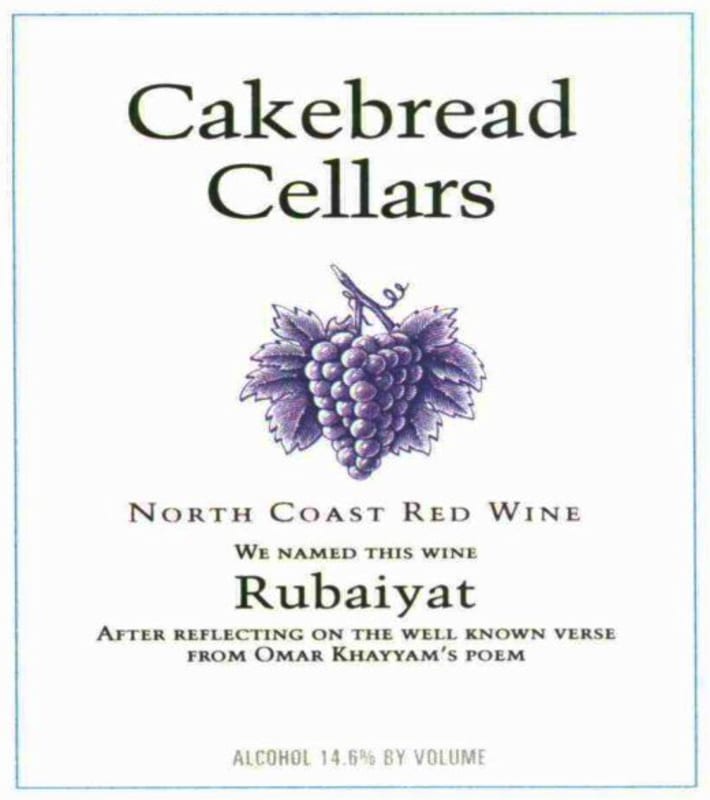 Cakebread Rubaiyat Red 2008 Front Label