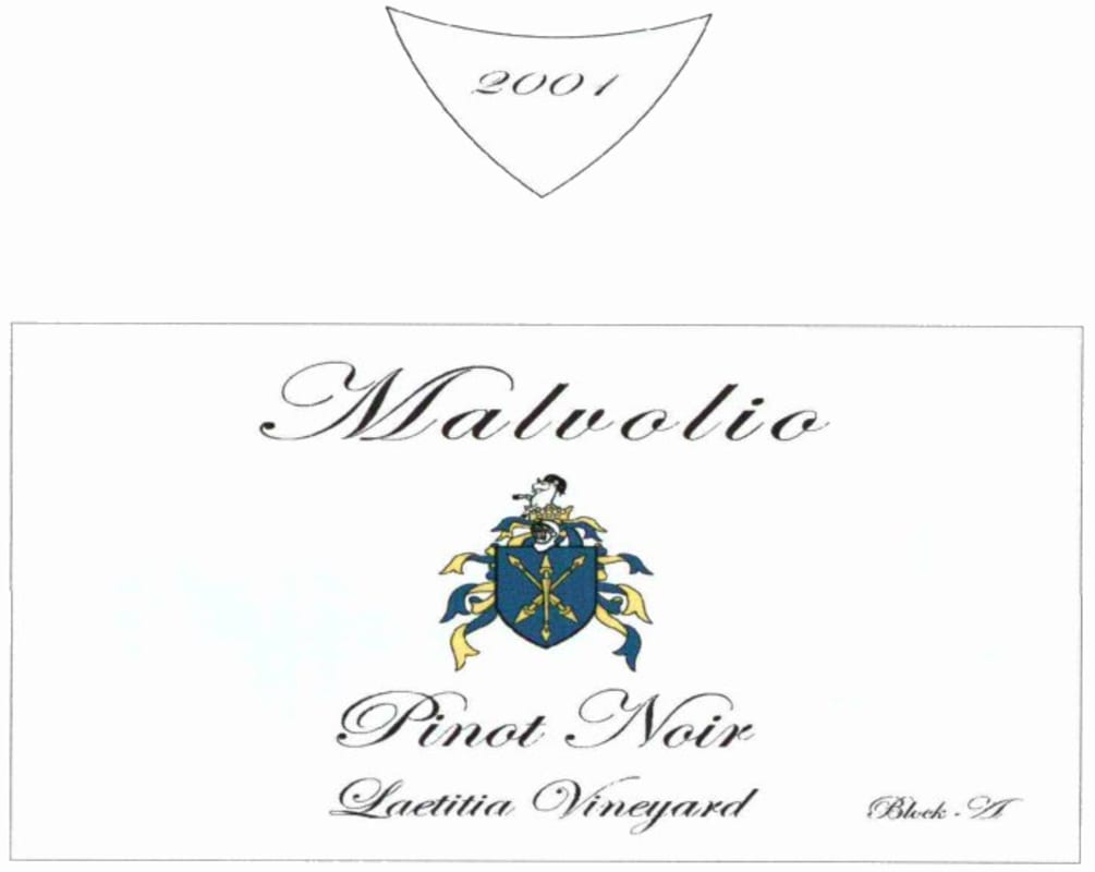 Laetitia Laetitia Vineyard Pinot Noir 2001 Front Label