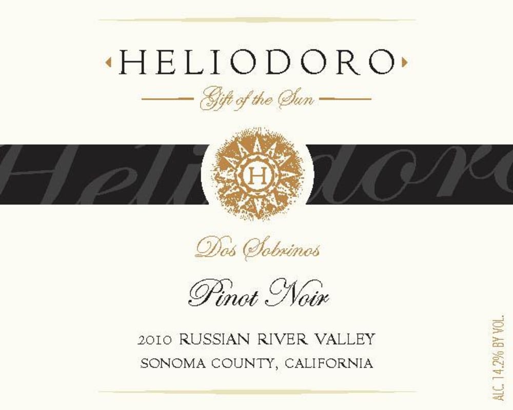 Draxton Wines Heliodoro Pinot Noir 2010 Front Label
