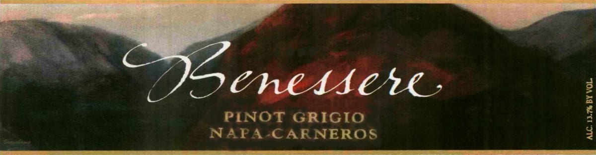 Benessere Carneros Pinot Grigio 2016 Front Label