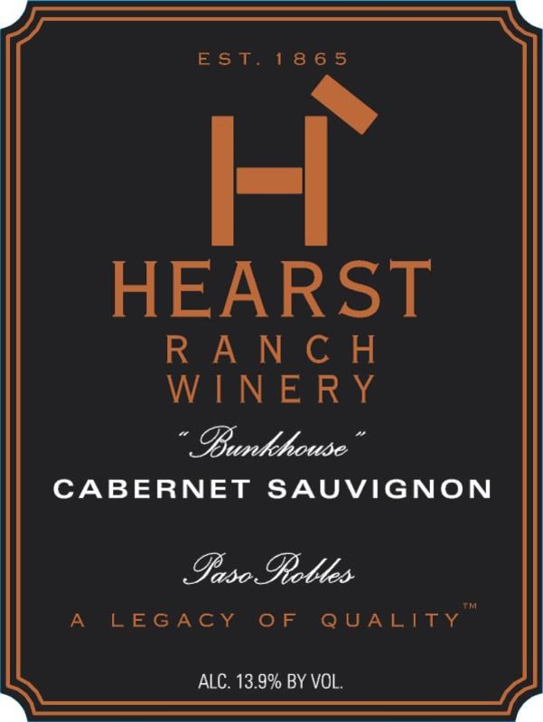 Hearst Ranch Bunkhouse Cabernet Sauvignon 2015 Front Label