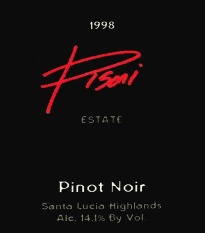 Pisoni Vineyards Estate Pinot Noir 1998 Front Label