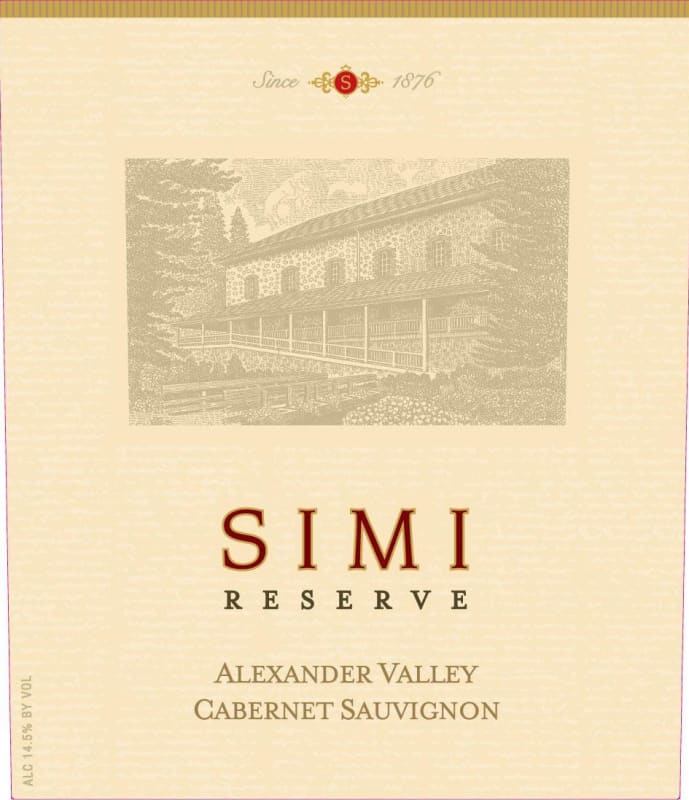 Simi Reserve Cabernet Sauvignon 2007 Front Label