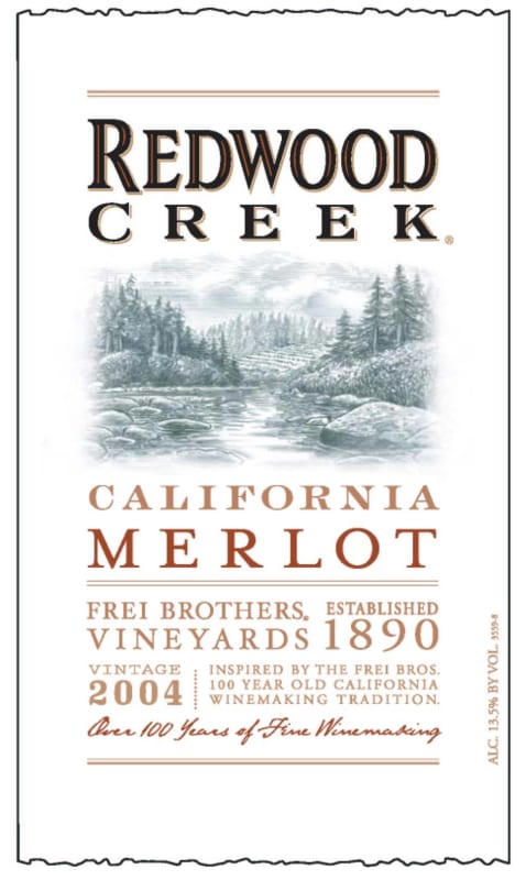 Redwood Creek Merlot 2004 Front Label