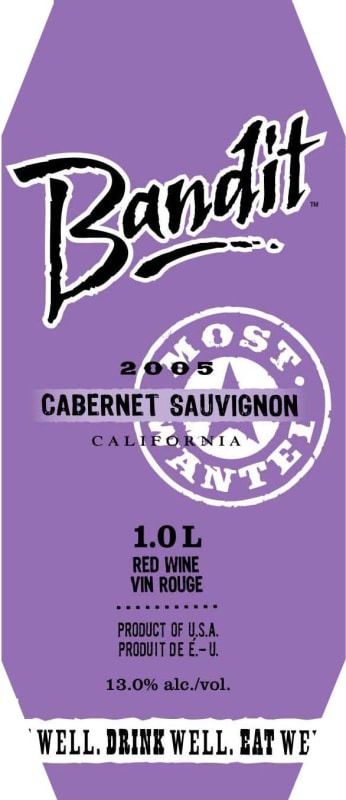 Bandit Wines Cabernet Sauvignon 2005 Front Label