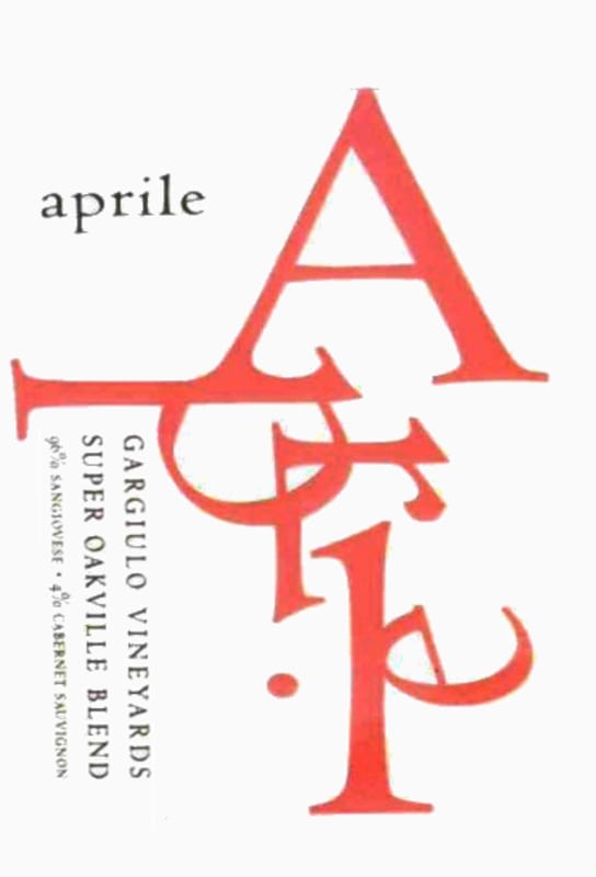 Gargiulo Vineyards Aprile 2008 Front Label