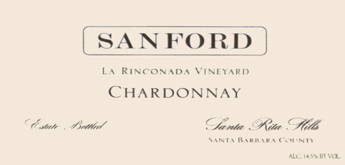 Sanford La Rinconada Chardonnay 2003 Front Label