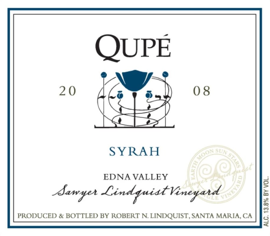 Qupe Sawyer Lindquist Vineyard Syrah 2008 Front Label
