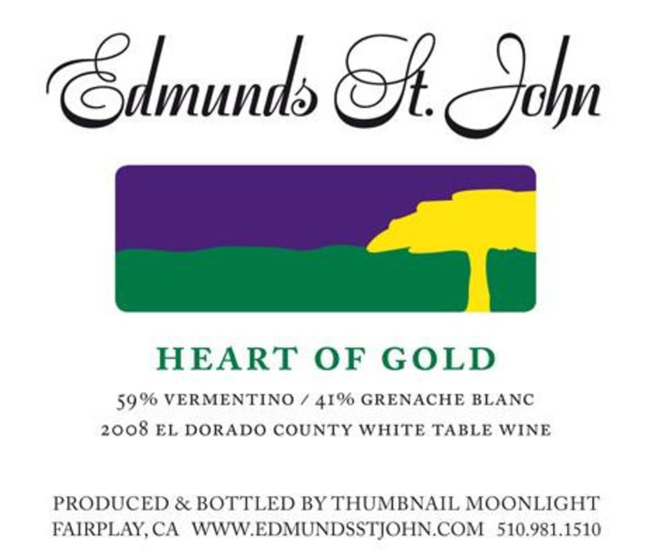 Edmunds St. John Heart of Gold 2008 Front Label